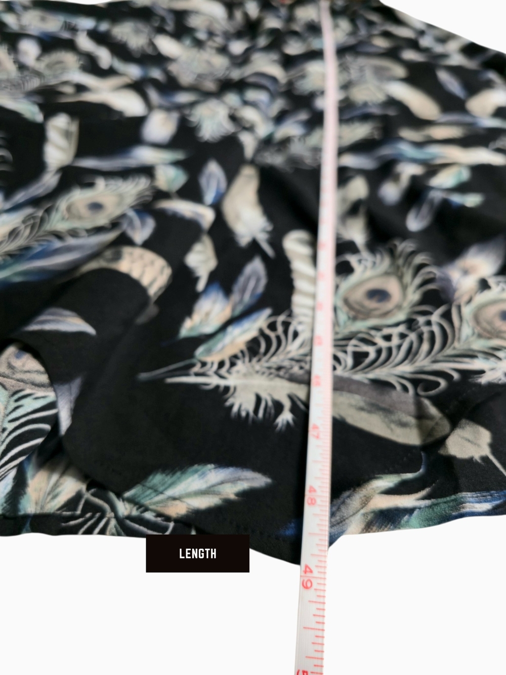 Black V Neck Feather Print Maxi Dress with Adjustable Straps - Picture 10 of 16